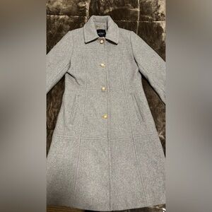 Kate Spade Gray Trench Coat with Gold Buttons